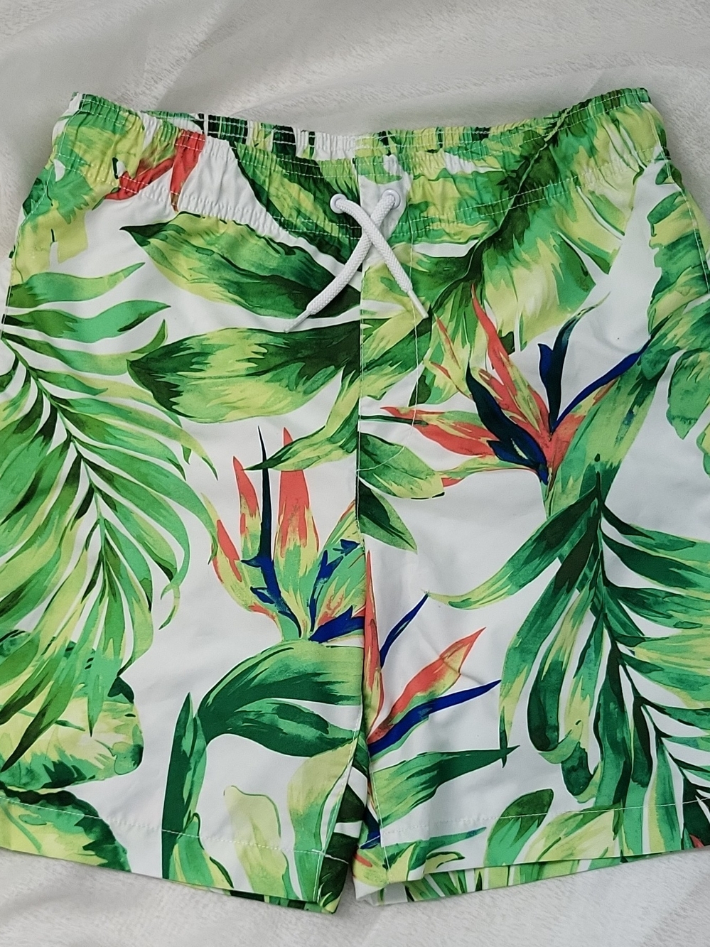 The Children's Place Green Tropical Leaf Print Swim Trunks